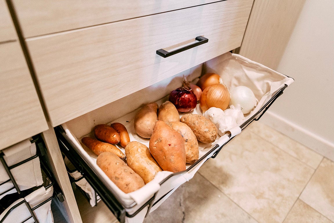 potatoes in a drawer