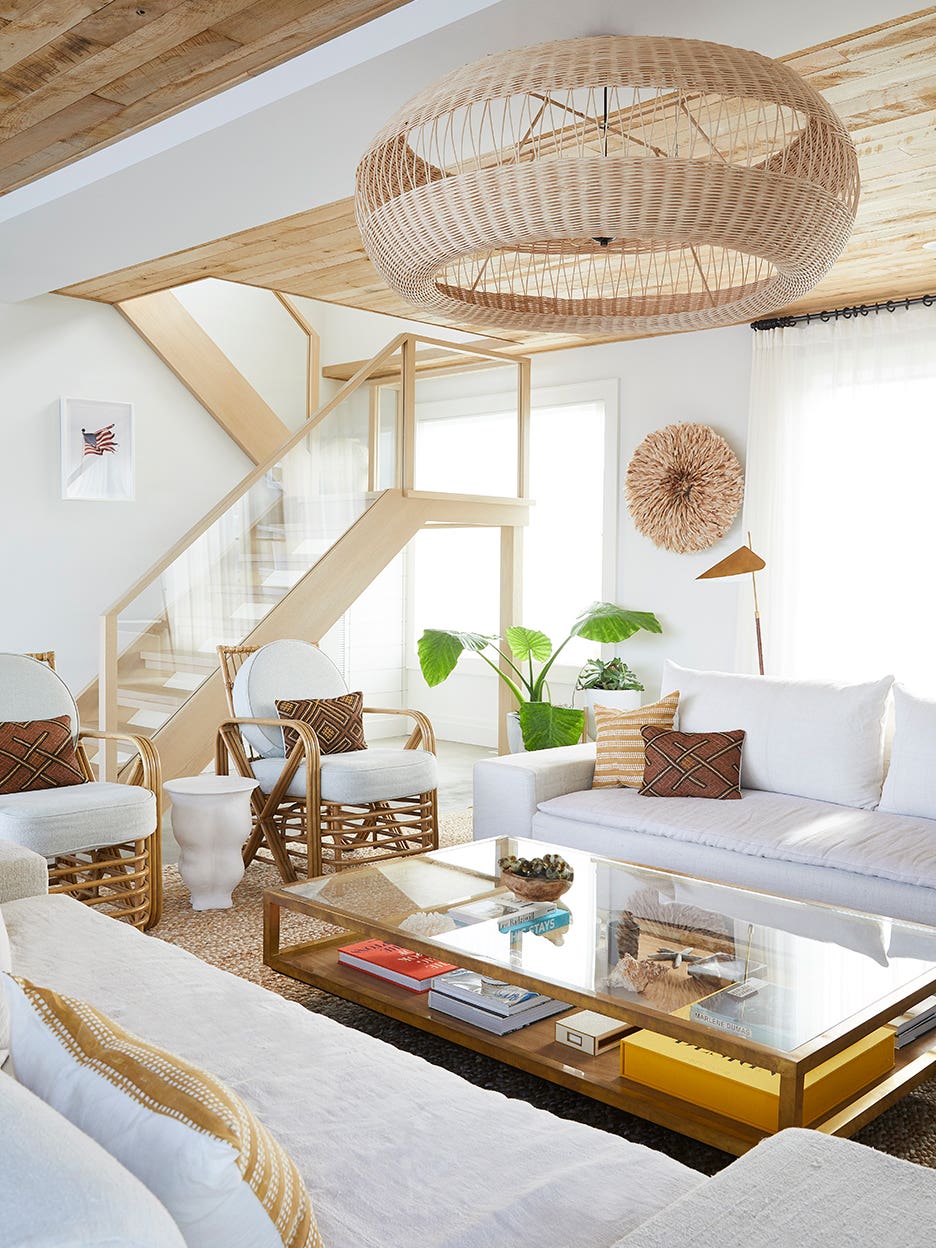 a living room of a beach house