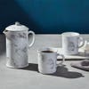 Le Creuset French press and mugs in marble finish