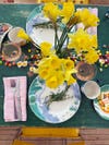 Easter table with candy as the centerpiece