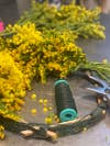 yellow wreath in the making