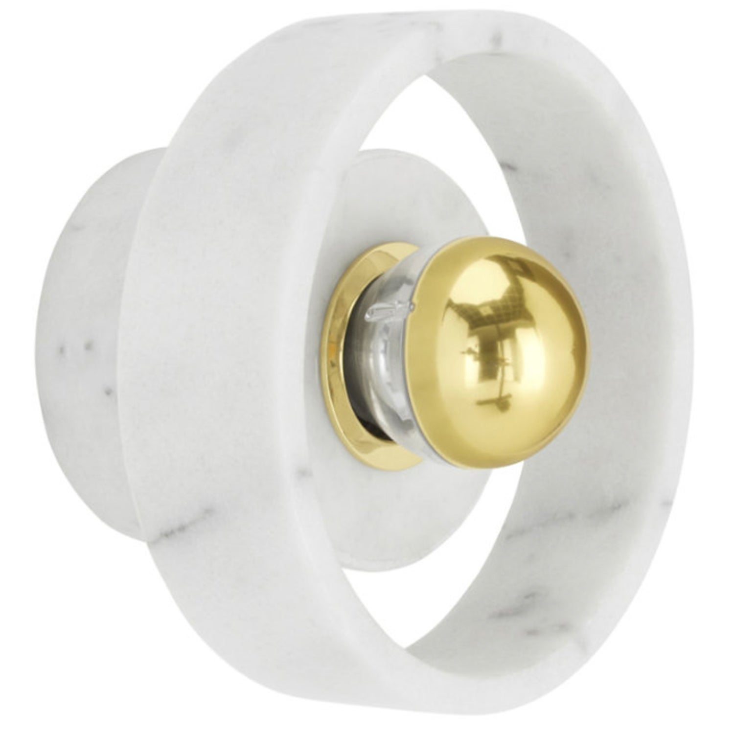 marble circular sconce with gold bulb