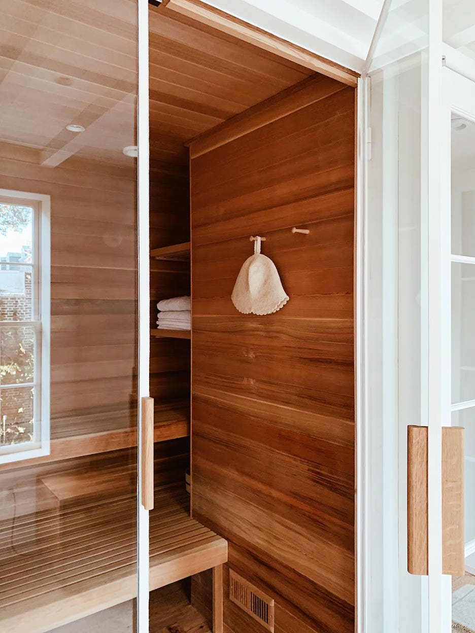 sauna with door open