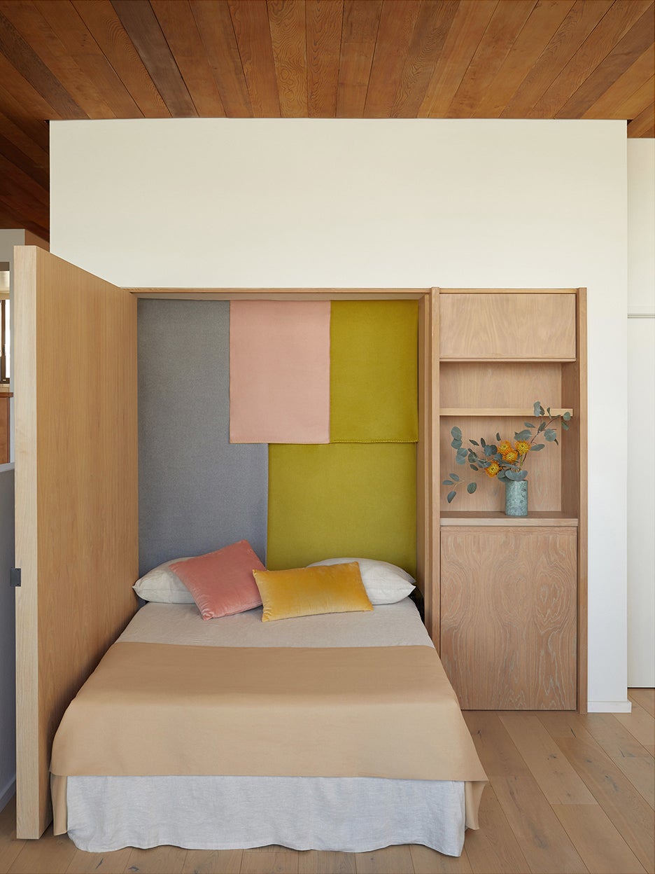 murphy bed with wood wall