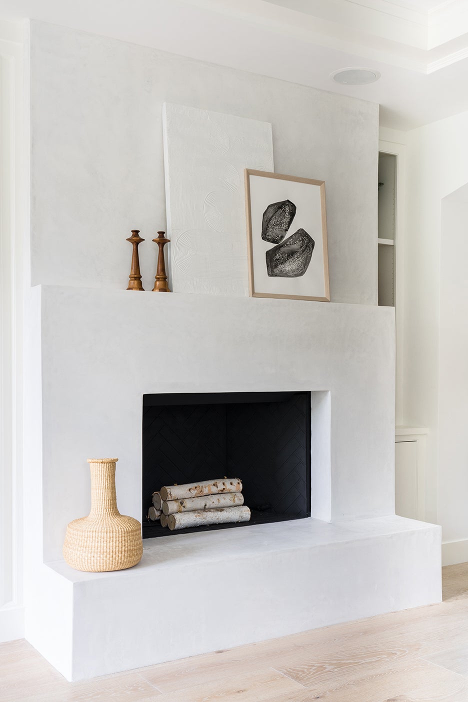 plaster fireplace