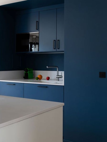 dark blue kitchen 