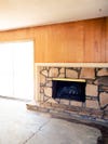 dated stone fireplace