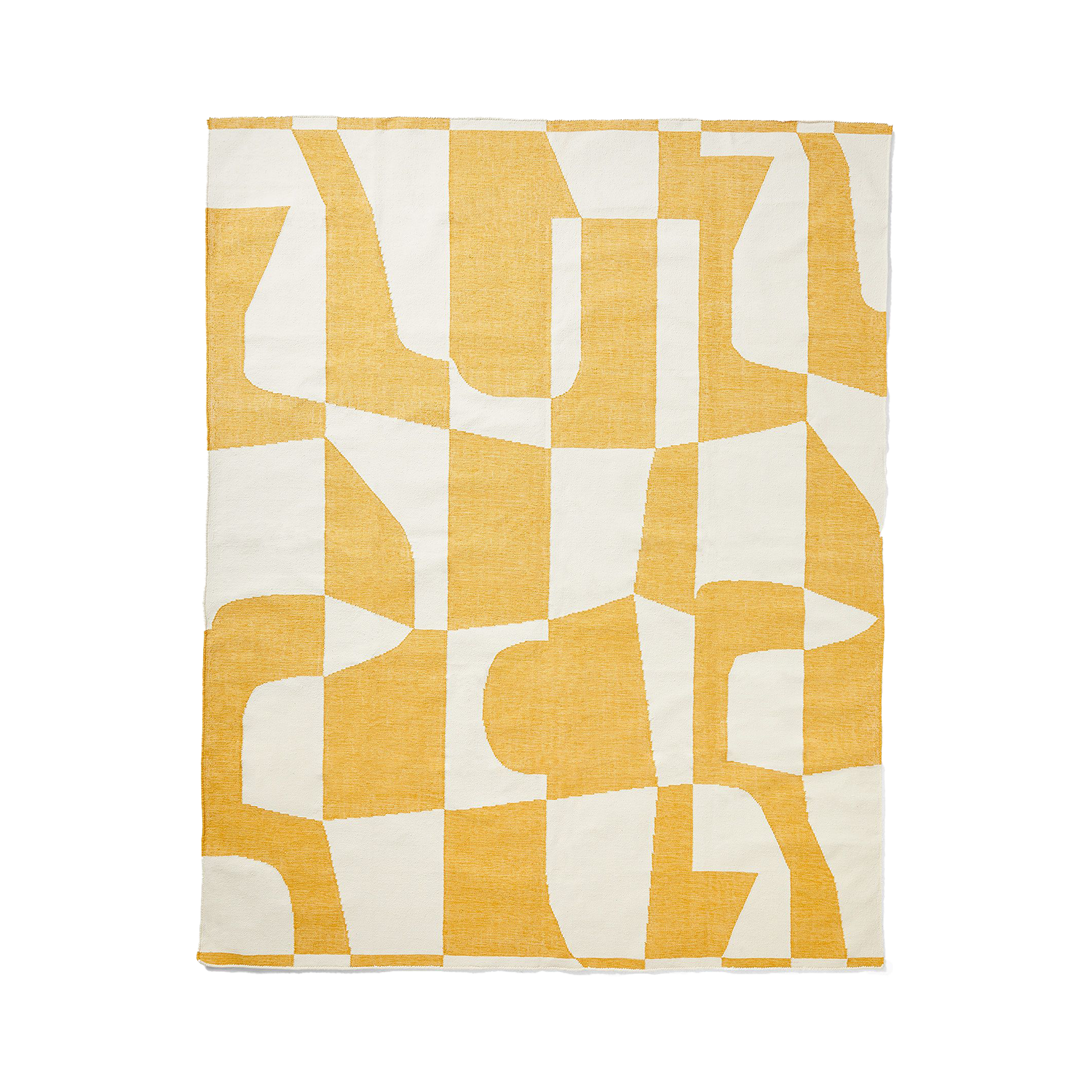 yellow geometric outdoor rug