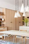 chic conce pendants over kitchen dingin table