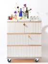 ribbed bar cart with drawers