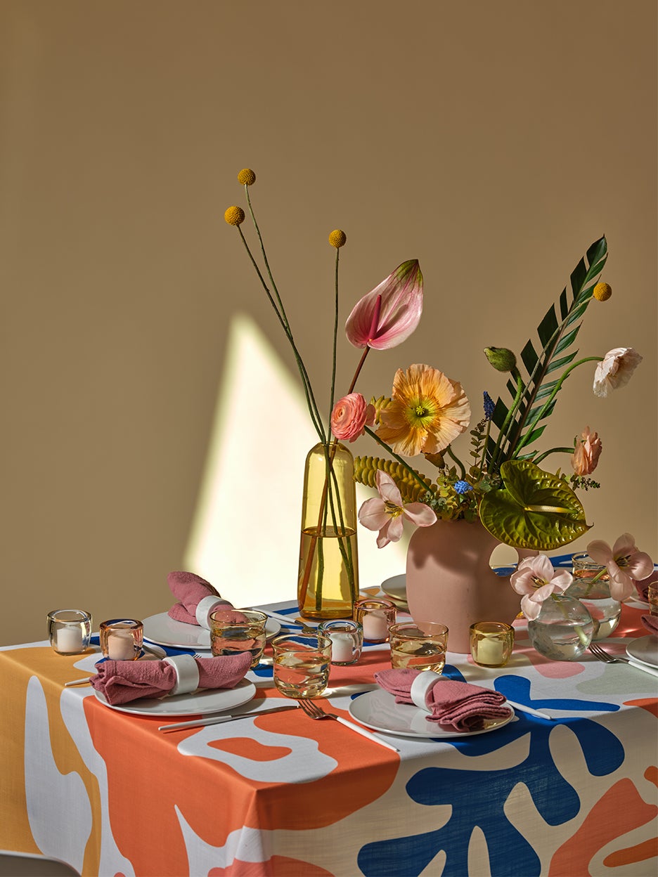 colorful abstract table setting