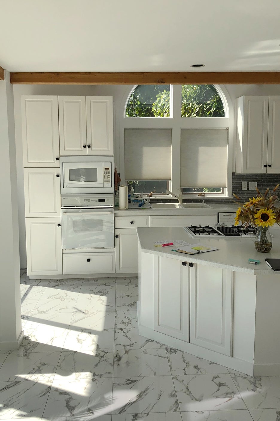 white dated kitchen
