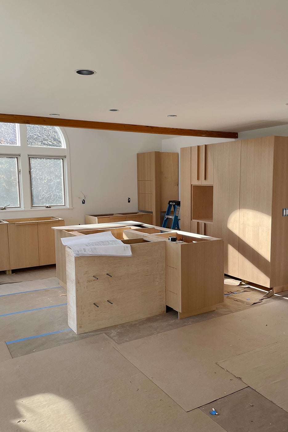 cabinets being installed
