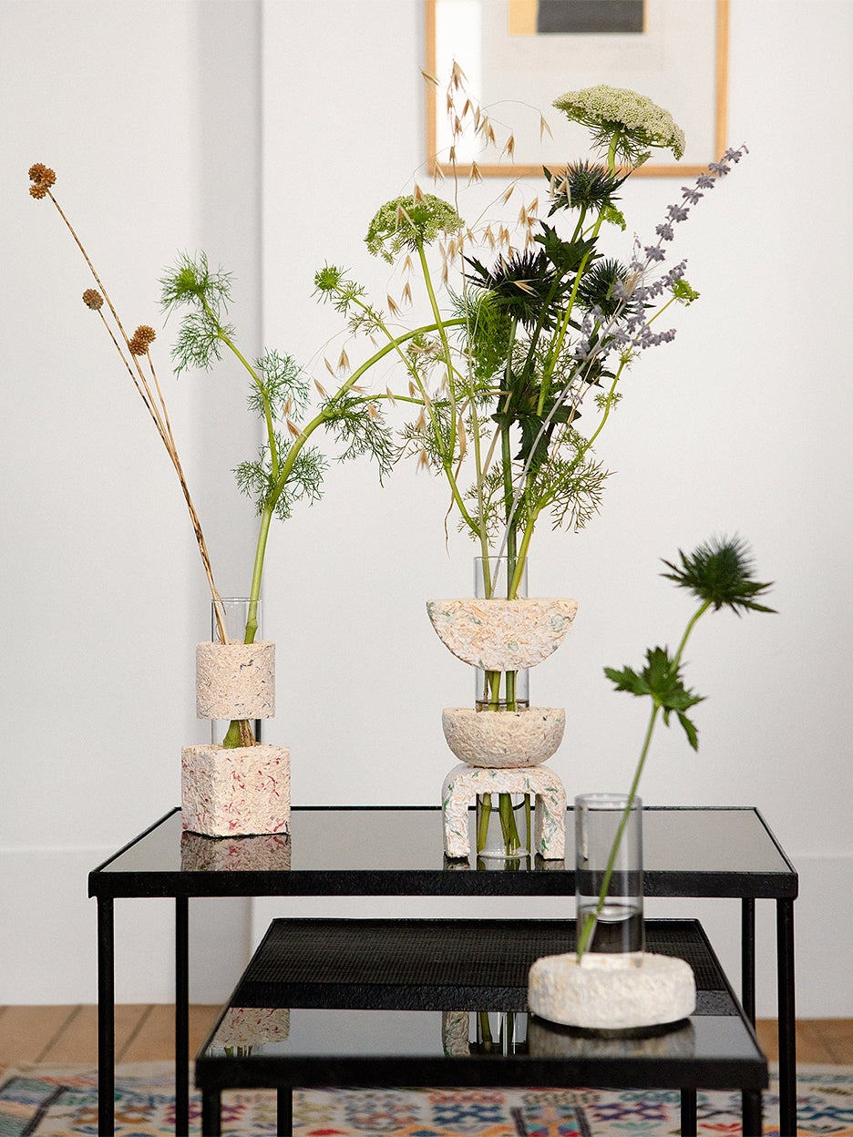 white organic vases