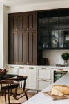 wood white and black cabinets