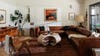 cozy leather soa living room