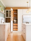 kitchen with cabinet pantry and spice ack on inside door