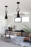 Kitchen, Black Pendant Lights
