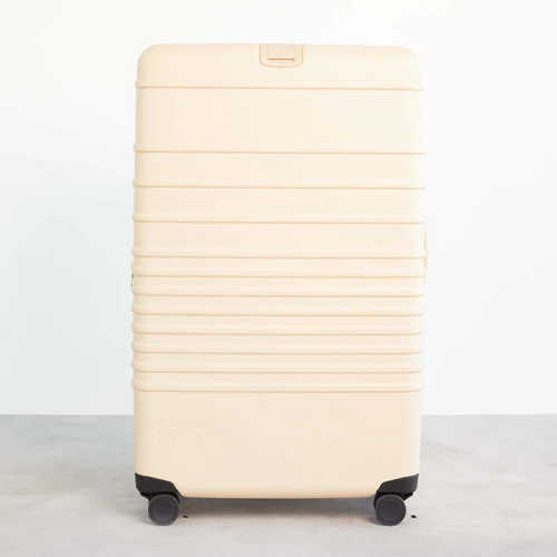 Beige Check-In Roller Suitcase