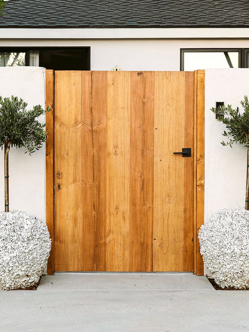 wood front gate door