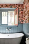 floral pink bathroom wallpaper