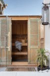 wooden sauna outdoors