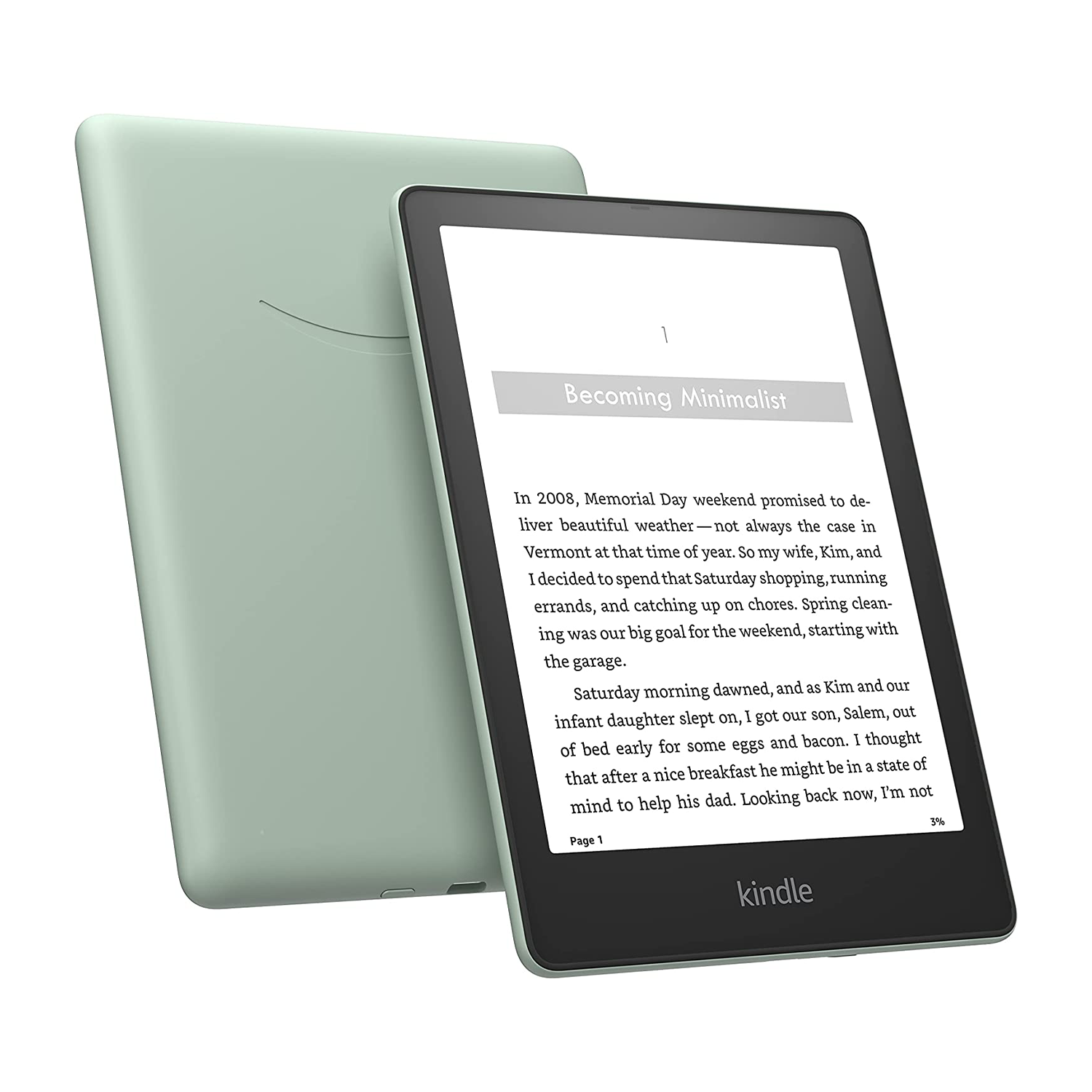 green paper white kindle