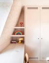 light wood kids cabinet