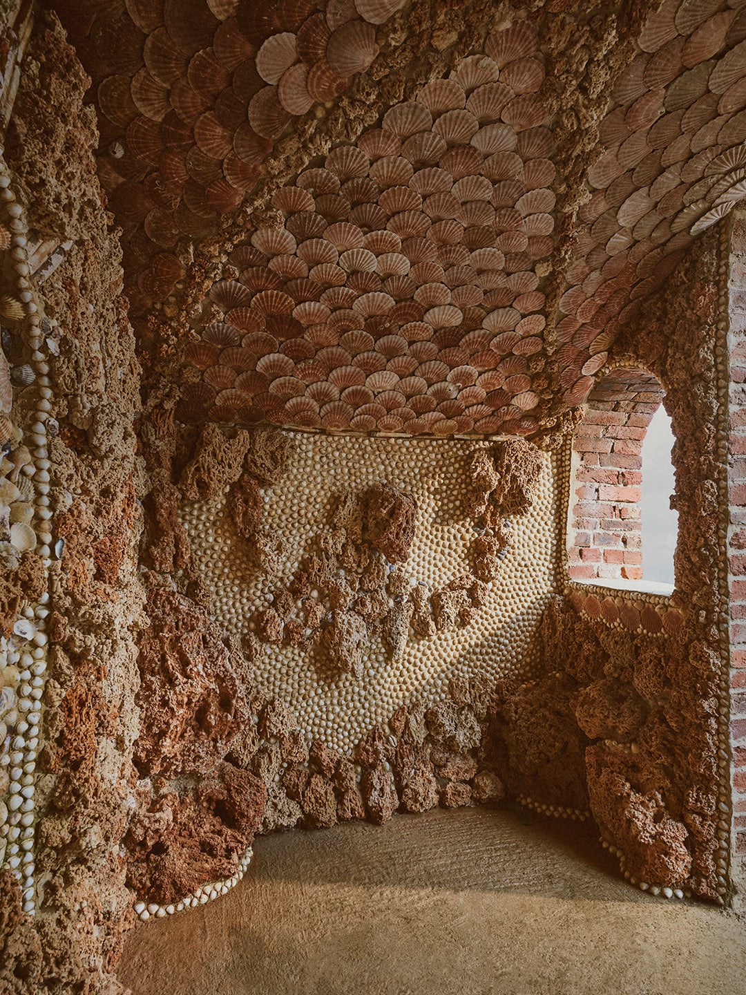 shellwork grotto with window