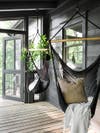 swing chairs on porch