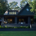 black home exterior with porch