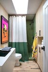 green bathroom shower curtain