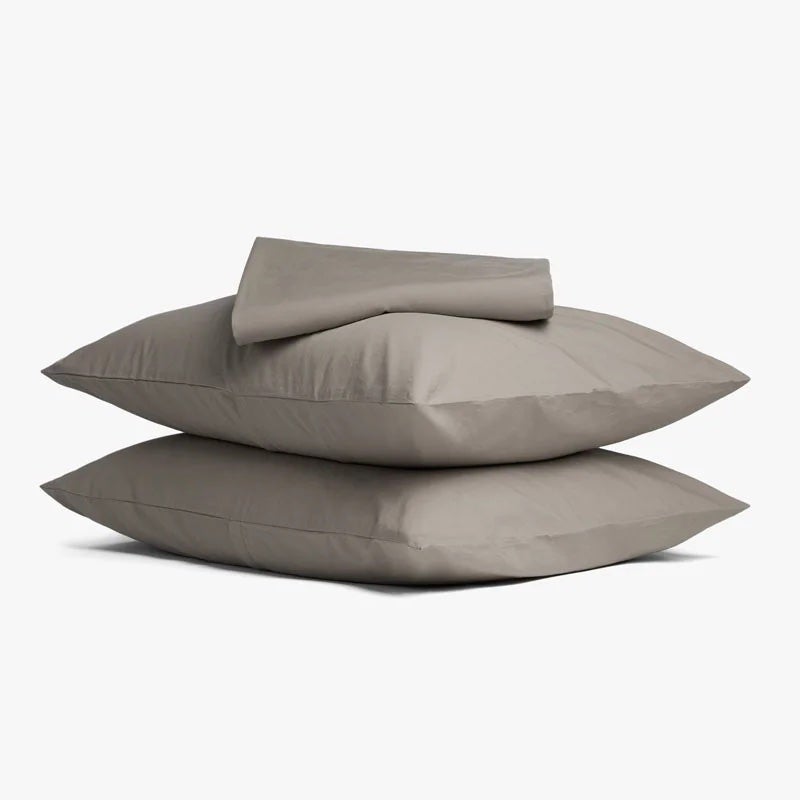 Percale Sheet Set in Putty with Two Pillows