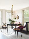 dining nook with upholstered bench