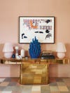 shiny brass console table