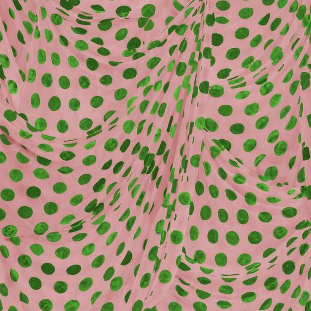 Pink and Green Polka Dot Wallpaper