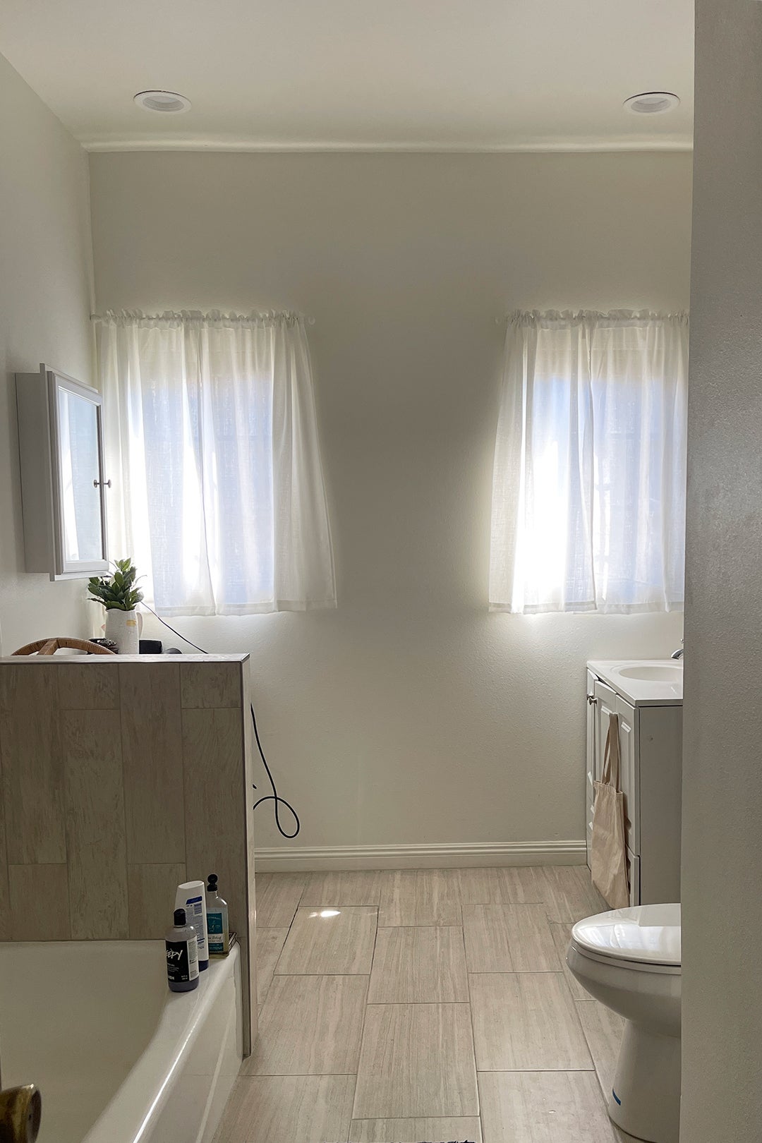 beige bathroom before