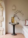 chic black side table in grotto