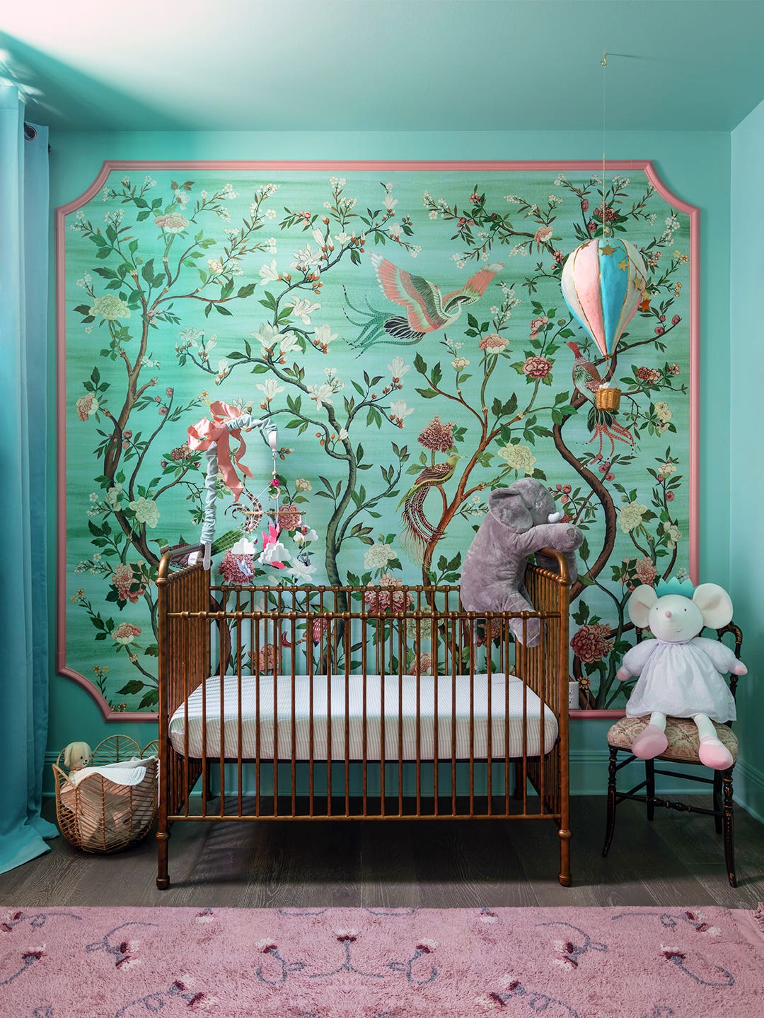 A $228 Ready-Made Mural Creates a Jewel-Box Effect in This Jaipur-Inspired Nursery