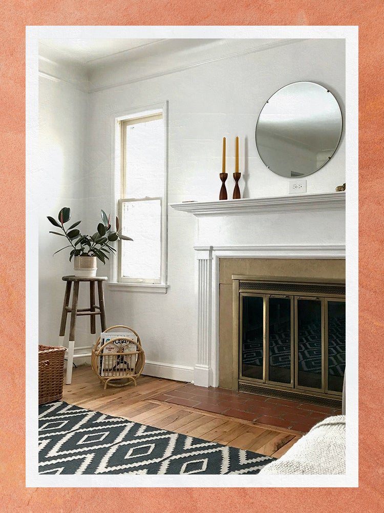 White Painted Walls Fireplace Living Room