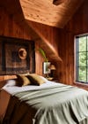 wood paeneld bedroom