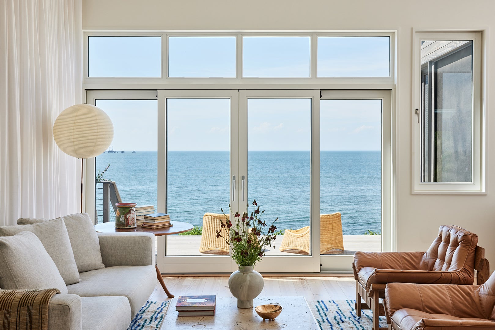 living room with ocean view