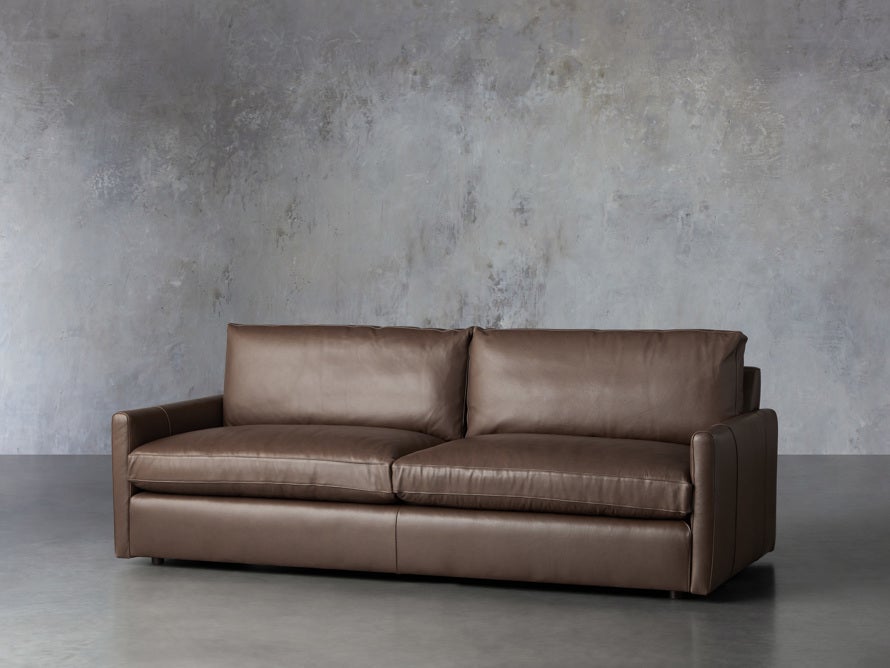 deep brown leather sofa