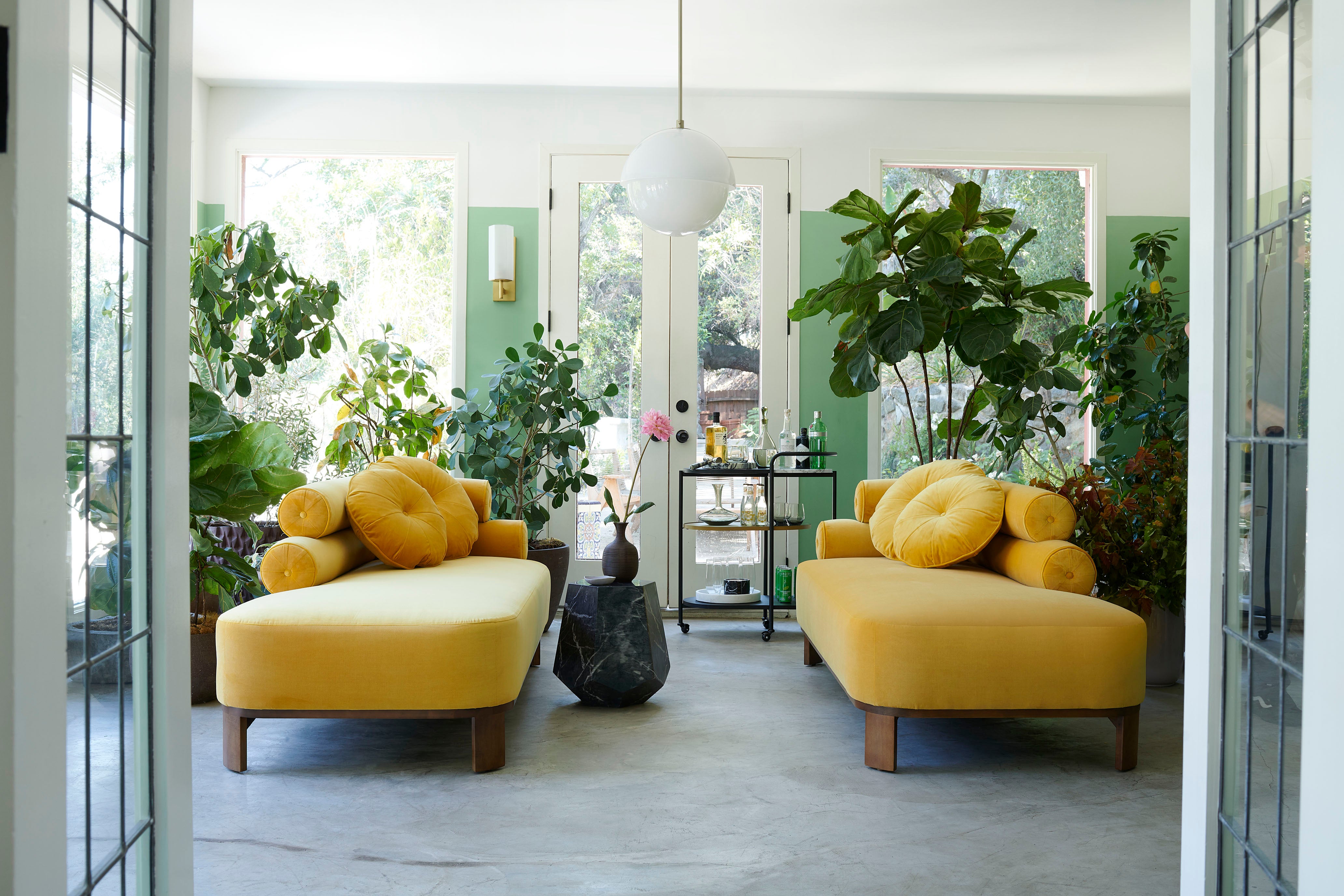 yellow daybeds