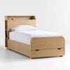 The Best Storage Beds Option: Crate And Barrel Malcolm Wood Storage Bed With Shelves