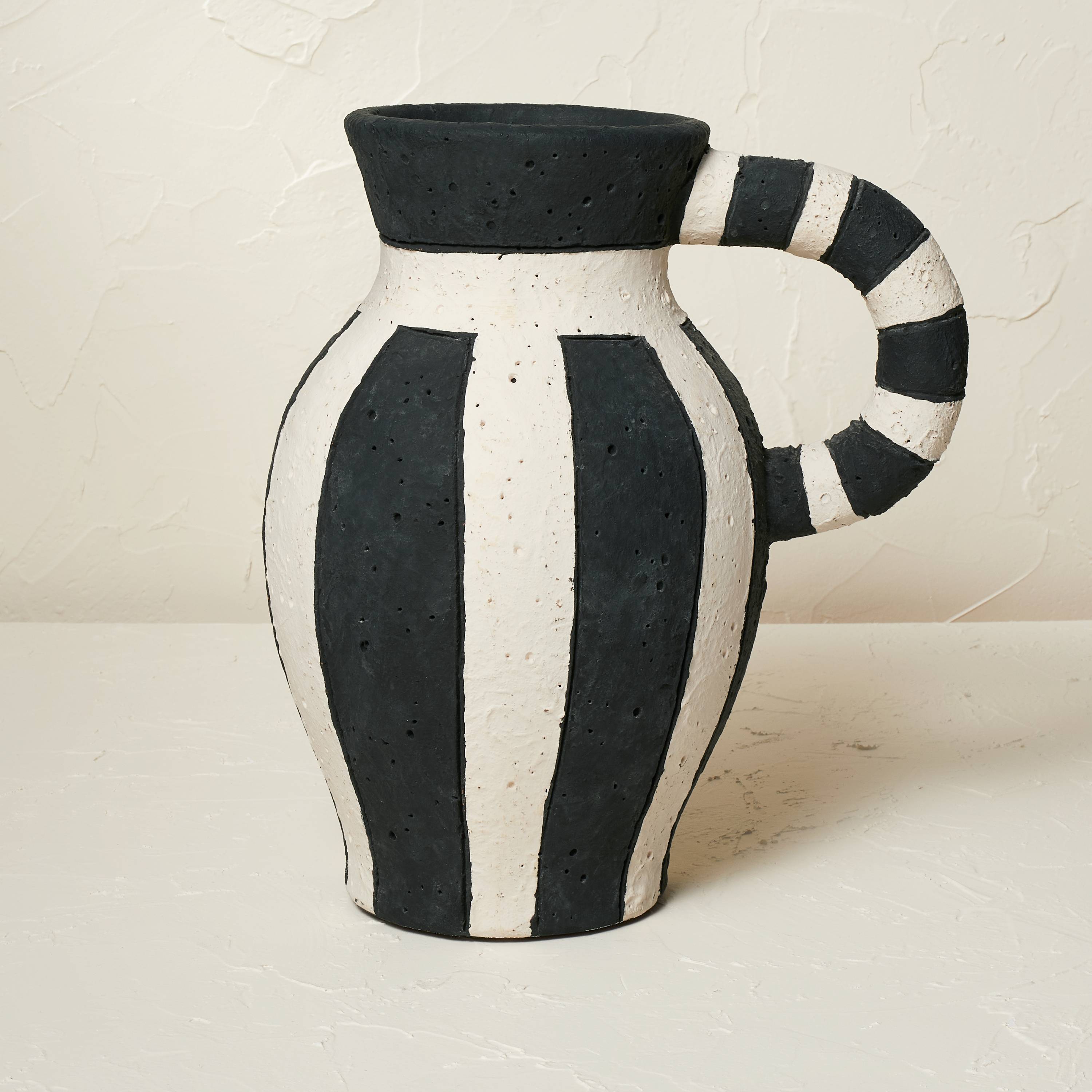 black and white ceramic vase