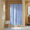 Blue and white gingham shower curtain