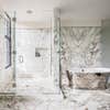 grey and white marble bathroom