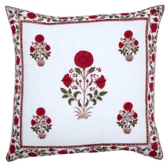 red and white pillowcase