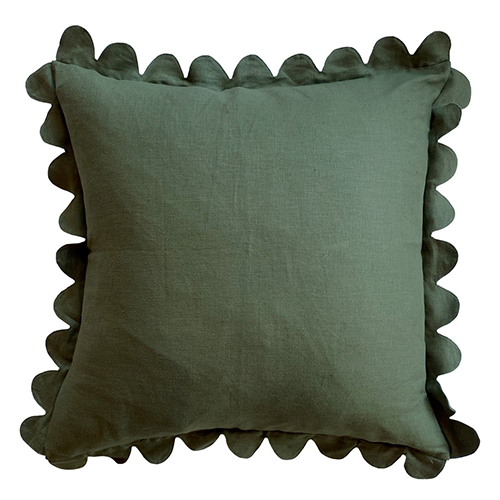 Forest Green Scallop Edge Pillow by Carly Home